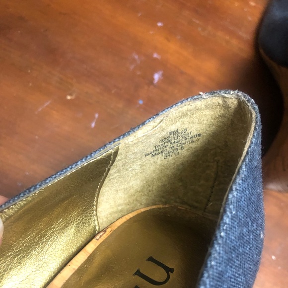 Jean and cork wedge open toe shoes - Picture 3 of 3